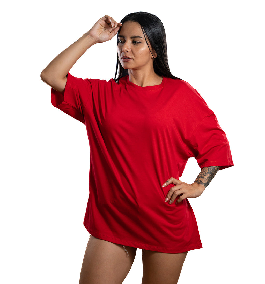 camiseta roja oversize delante y detrás fondo transparente 12316029 PNG