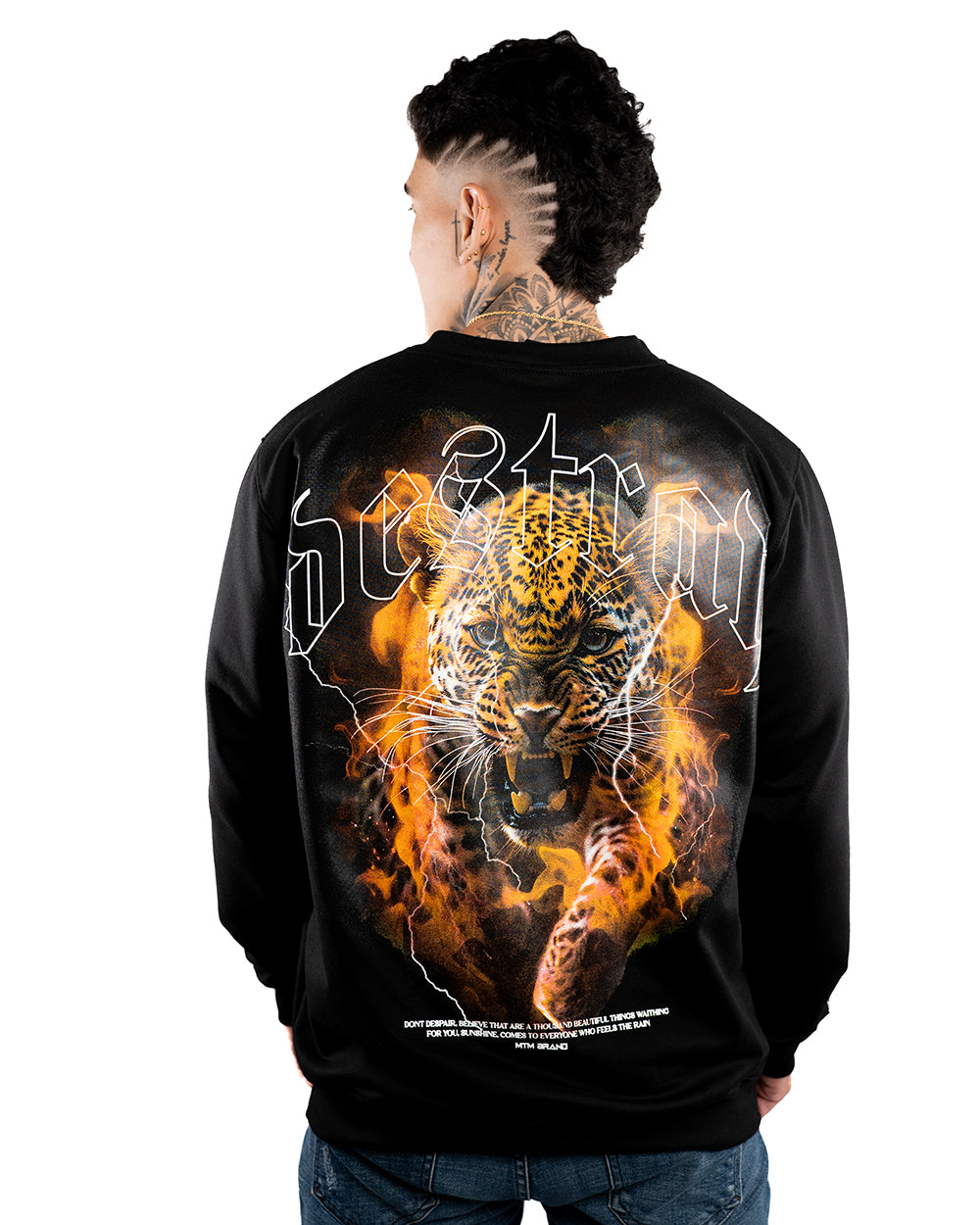 BUZO H NEGRO LEOPARDO