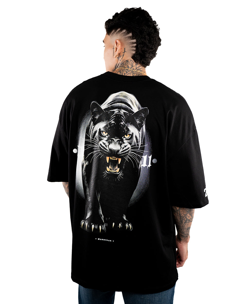 CAMISETA OVERSIZE H PANTERA NEGRA ALTO GRAMAJE
