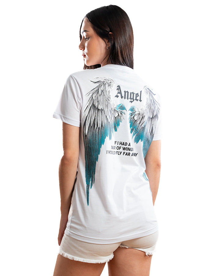 CAMISETA D BLANCA ALAS AZUL